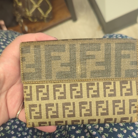 Fendi Beige and Brown Logo Wallet - Picture 1 of 10